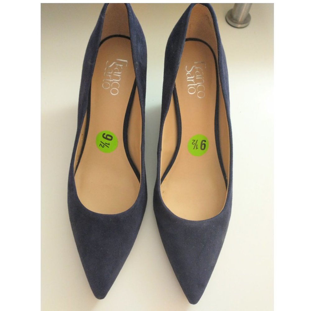 Franco Sarto blue suede wedges- never worn!
